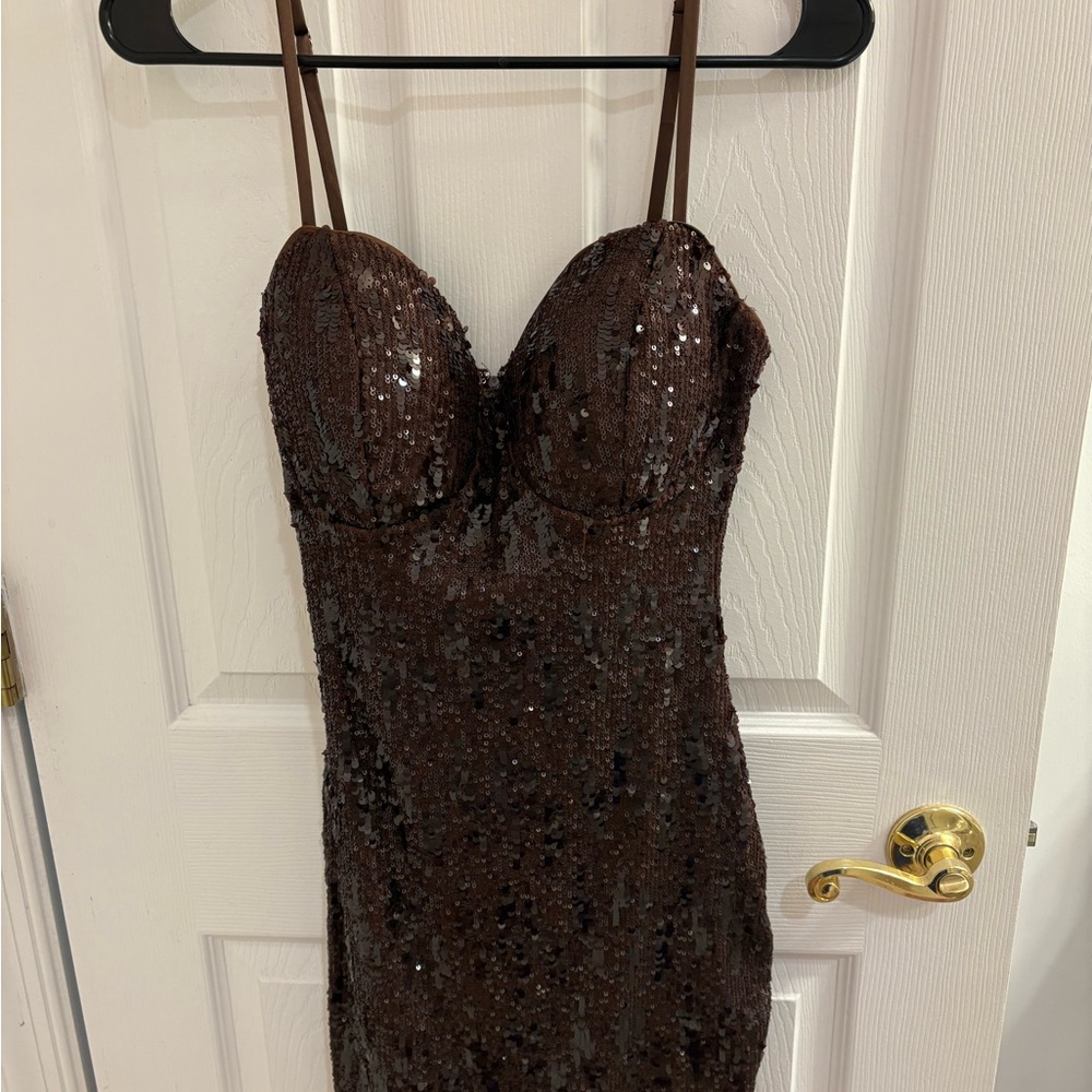 Windsor Chocolate Sequin Mini Dress